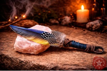 Abanilho Xamânico | Penas de Arara Canindé e Galinha d’Angola